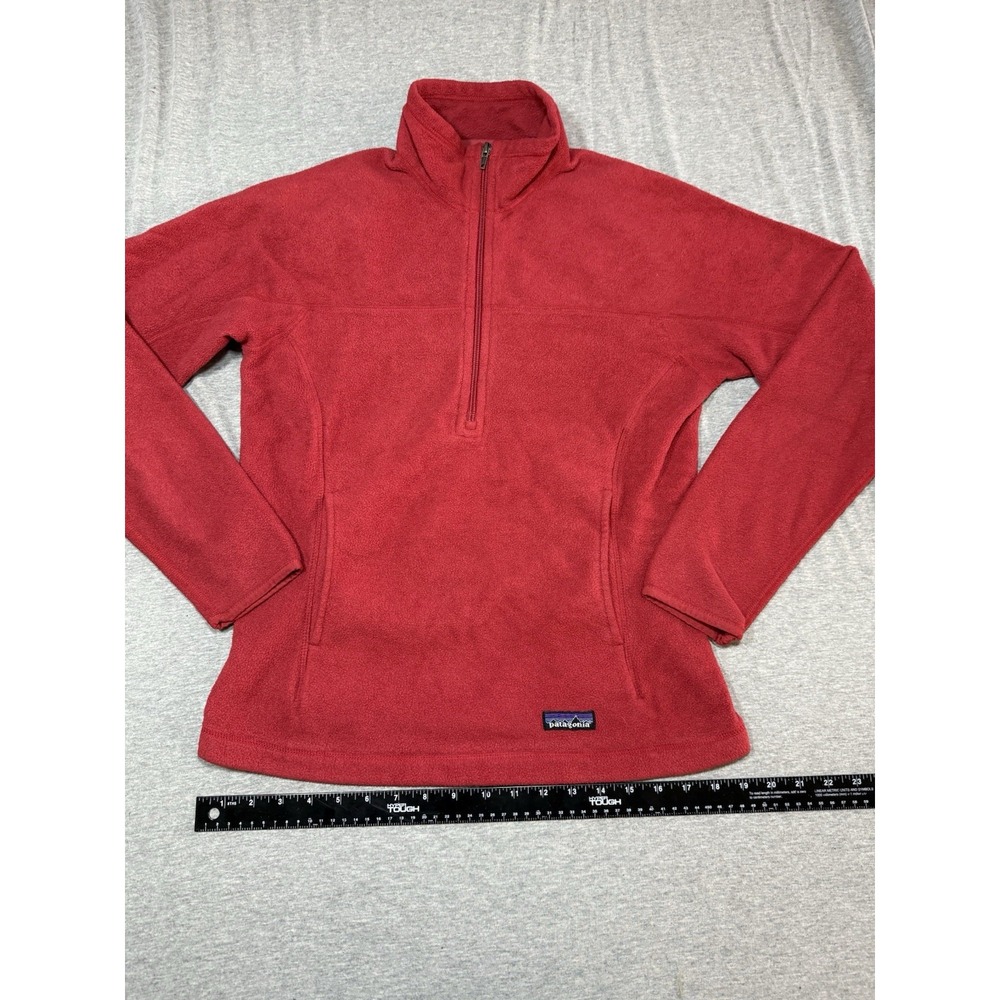 Patagonia Synchilla Jacket Womens Sz M Red 1/2 Zip Pullover Fleece